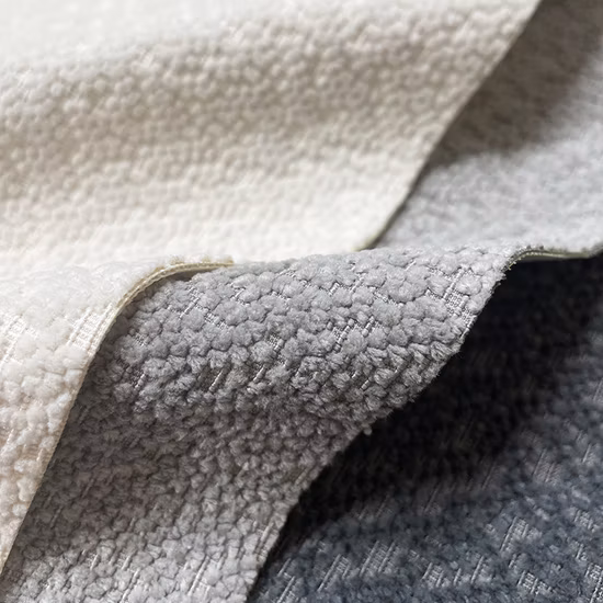 Kingcason Polyester Soft Home Deco Home Textile Polyester Upholstery Wholesale Chenille Sofa Boucle Half Fleece Fabric