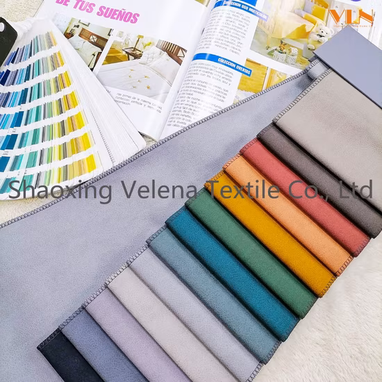 Hot Sale Technology Leather Suede 100% Polyester Fabric Dyeing with Glue Emboss Upholstery Furniture Sofa Textile Fabric
