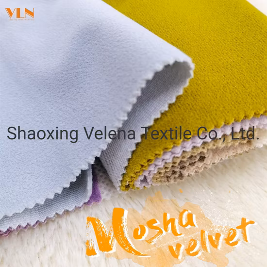Nueva llegada 100% poliéster Mosha terciopelo Super suave liso teñido muebles textiles para el hogar tapicería sofá cortina tela