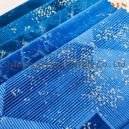 Nuevos textiles para el hogar Teñido de terciopelo holandés con lámina y pegamento Relieve Muebles de tapicería Sofá Cortina Tela Estilo africano Fábrica de China